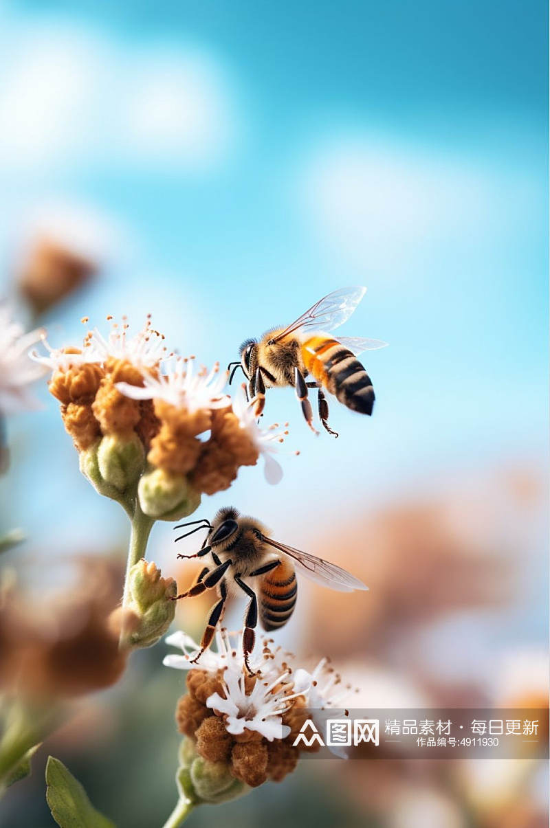 AI数字艺术原创蜜蜂惊蛰摄影图片素材