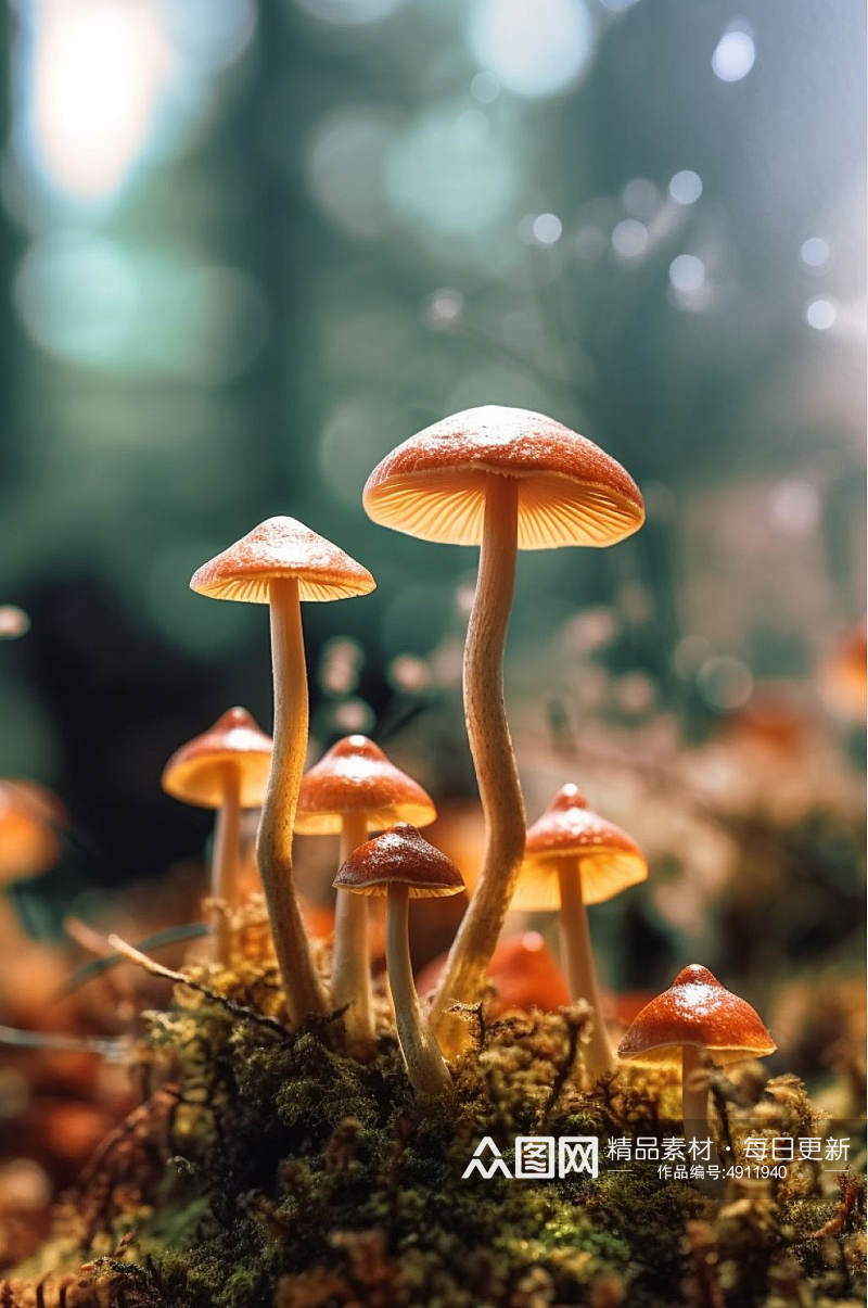 AI数字艺术创意蘑菇惊蛰摄影图片素材