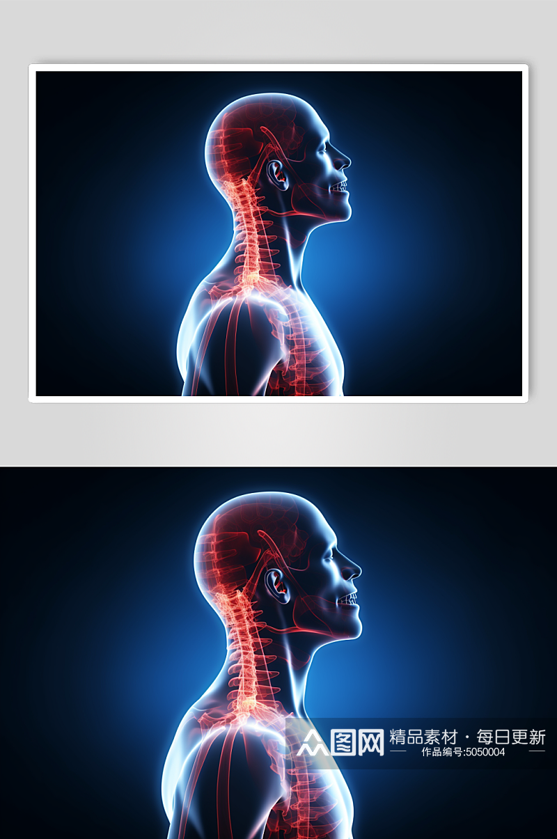 AI数字艺术医疗颈椎病图片素材