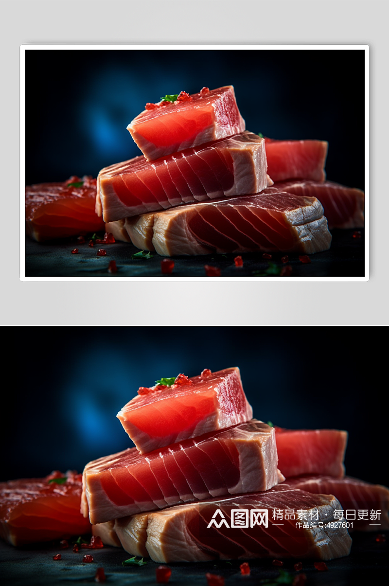 AI数字艺术日本金枪鱼刺身美食寿司摄影图素材