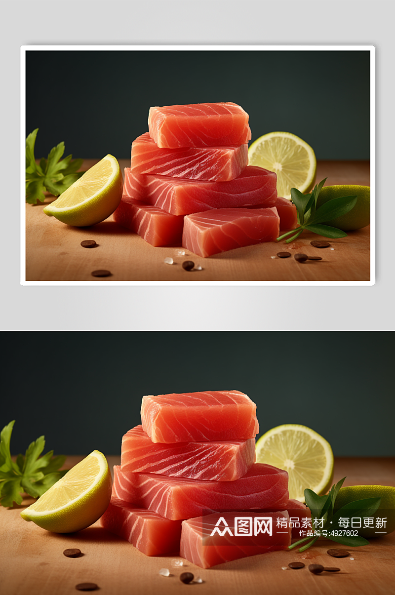 AI数字艺术日本金枪鱼刺身美食寿司摄影图素材
