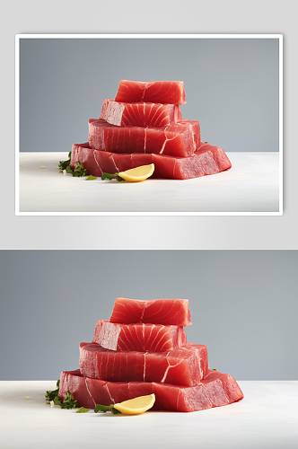 AI数字艺术日本金枪鱼刺身美食寿司摄影图