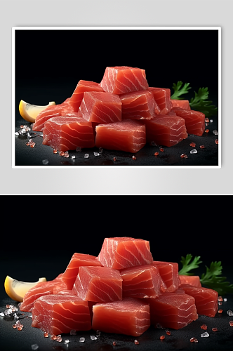 AI数字艺术日本金枪鱼刺身美食寿司摄影图