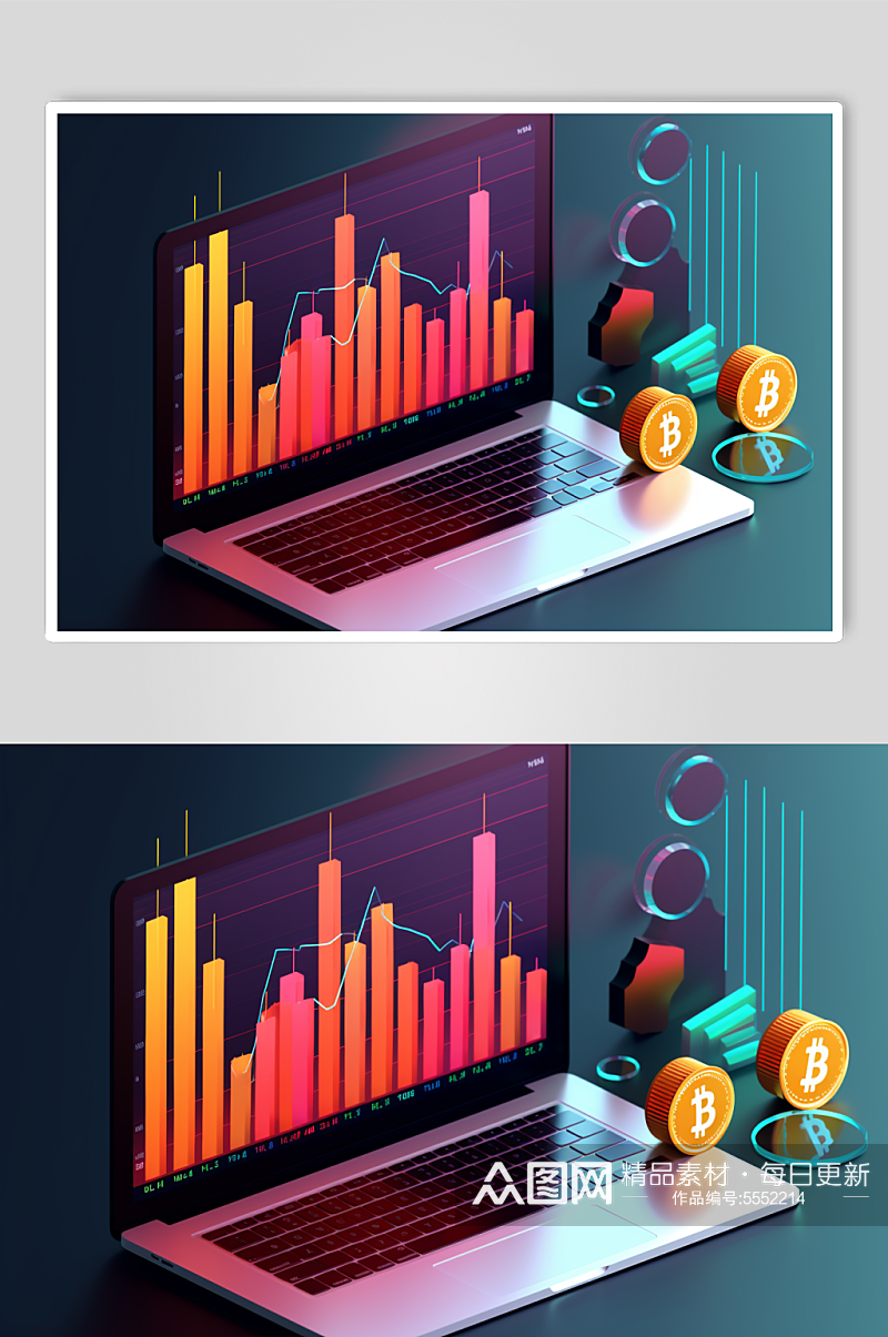 AI数字艺术C4D金融元素商务办公企业模型素材