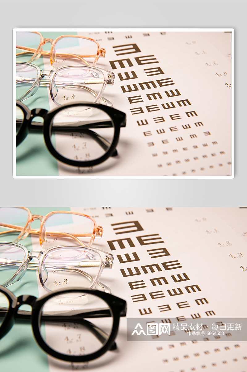 眼镜预防近视眼镜配镜摄影图片素材