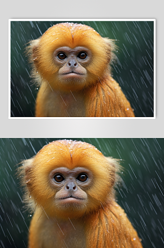 AI数字滇金丝猴国家一级保护动物摄影图