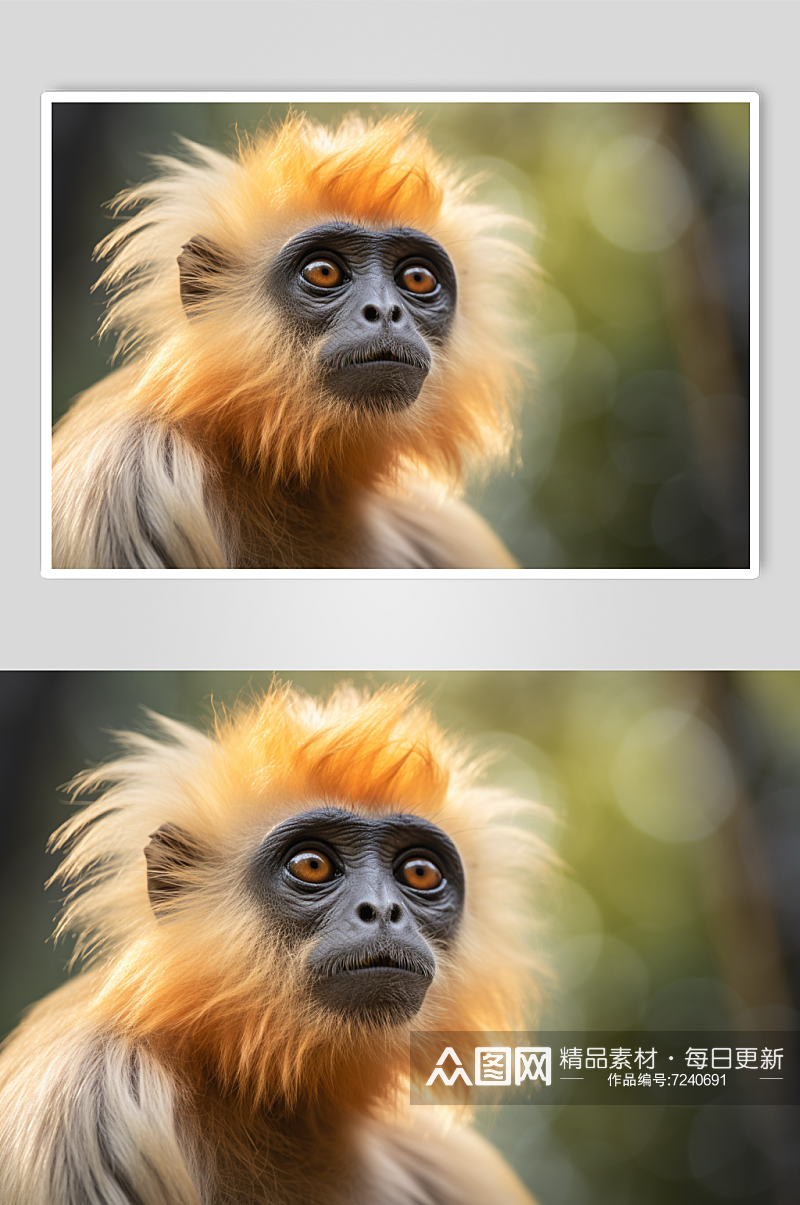 数字艺术滇金丝猴国家一级保护动物摄影图素材