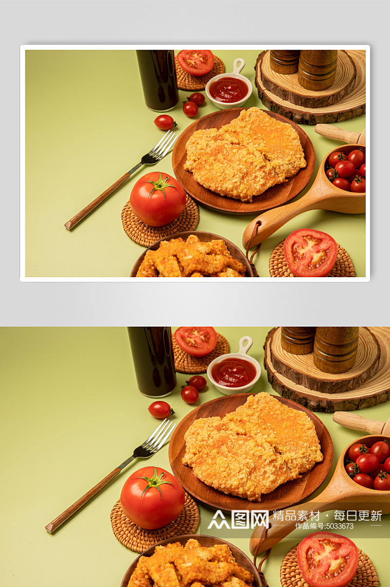 炸鸡排韩式小吃美食摄影图片素材