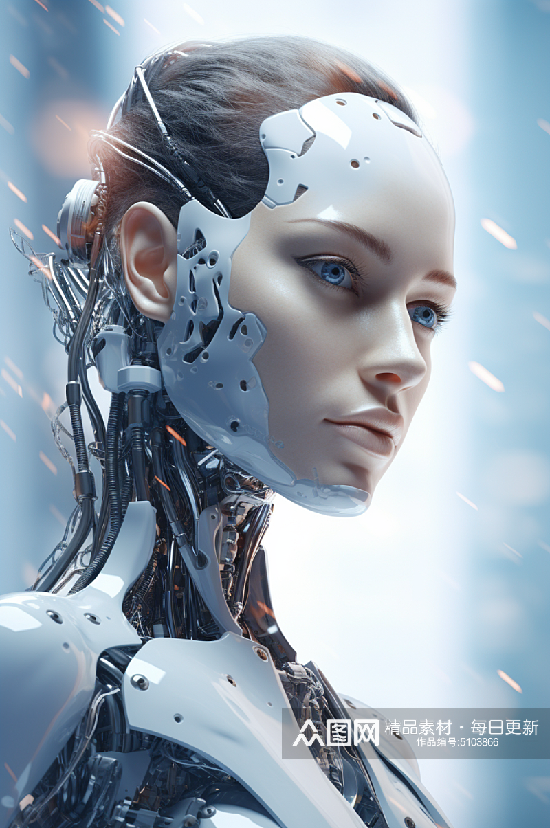 AI数字艺术互联网AI机器人模型素材