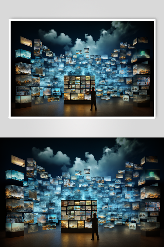 AI数字艺术云计算云存储概念科技摄影图