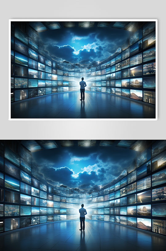 AI数字艺术云计算云存储概念科技摄影图