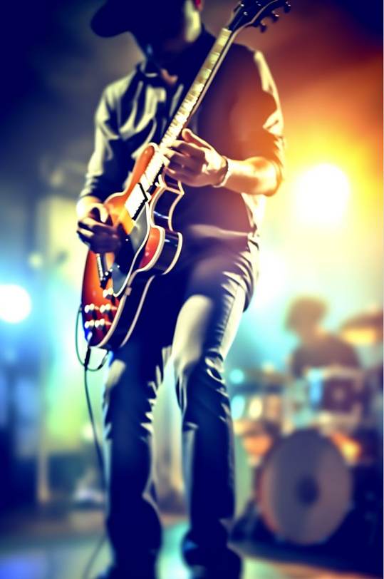 AI数字艺术高清音乐节演唱会吉他乐器摄影图片-众图网