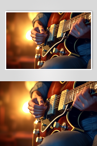 AI数字艺术清晰吉他乐器摄影图片