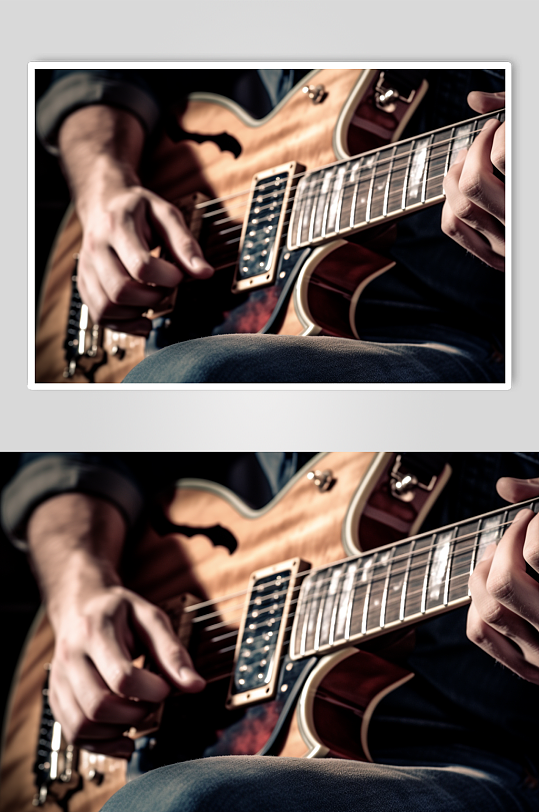 AI数字艺术清晰吉他乐器摄影图片-众图网