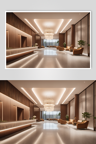 AI数字艺术酒店大堂室内设计装修摄影图