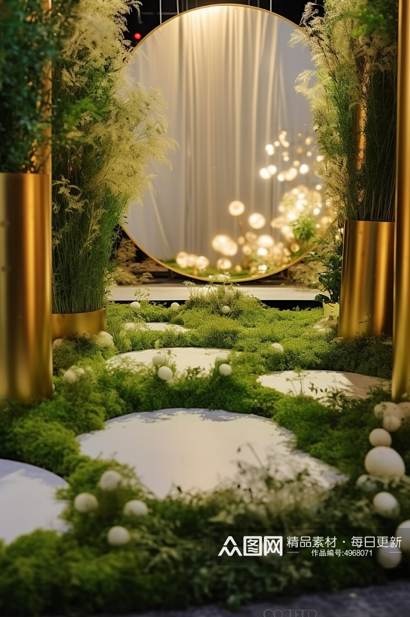 AI数字艺术室内酒店宴会厅婚礼现场摄影图素材