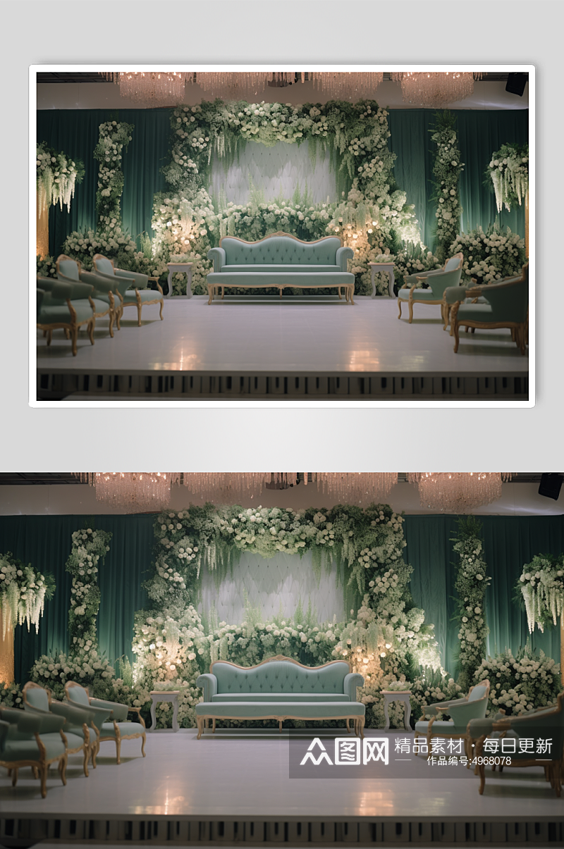 AI数字艺术室内酒店宴会厅婚礼现场摄影图素材