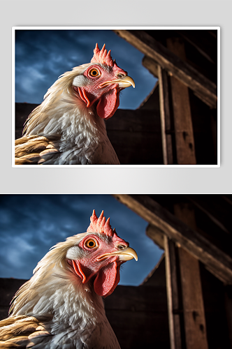 AI数字艺术母鸡鸡窝鸡圈家禽动物摄影图片