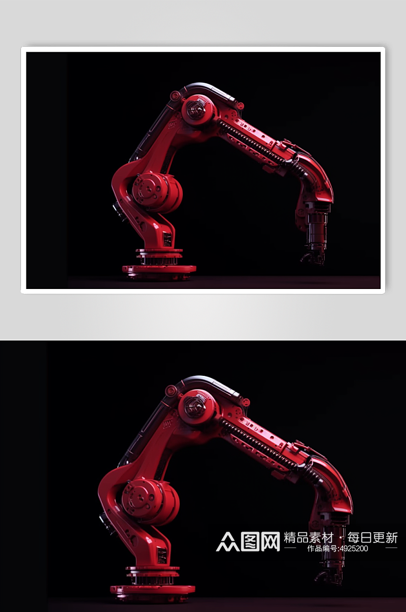 AI数字艺术简约维修工厂机械臂模型图片素材