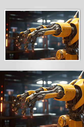 AI数字艺术简约维修工厂机械臂模型图片