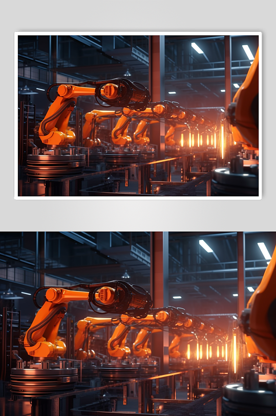 AI数字艺术简约维修工厂机械臂模型图片