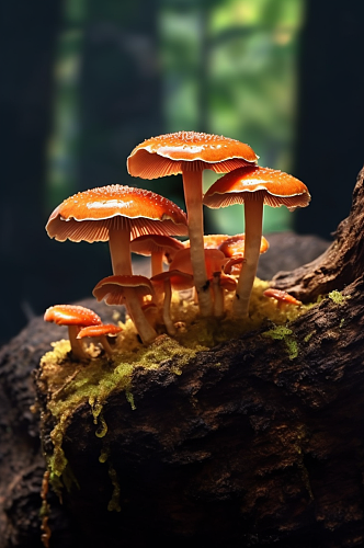 AI数字艺术高清野生菌子蘑菇摄影图片