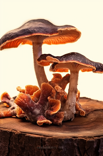 AI数字艺术清晰野生菌子蘑菇摄影图片