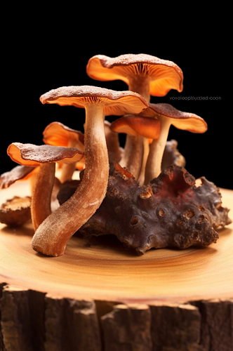 AI数字艺术简约野生菌子蘑菇摄影图片