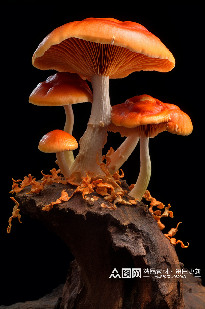 AI数字艺术简约野生菌子蘑菇摄影图片素材