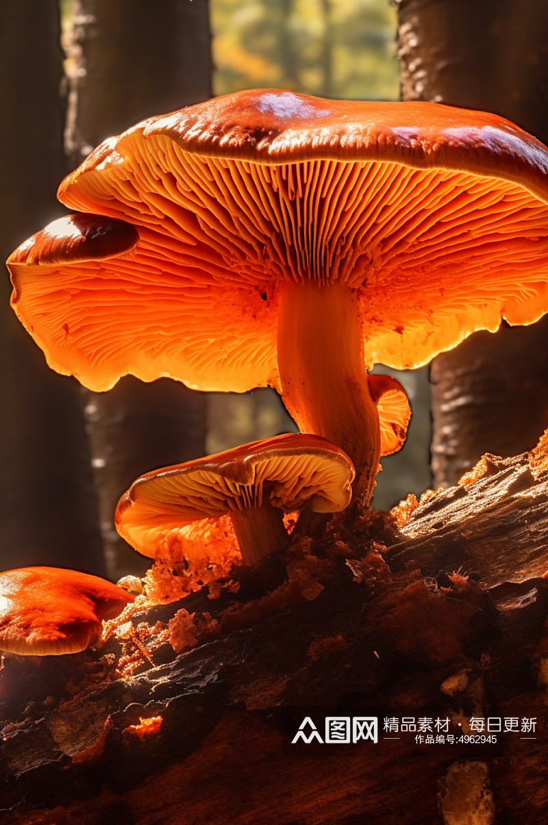 AI数字艺术简约野生菌子蘑菇摄影图片素材
