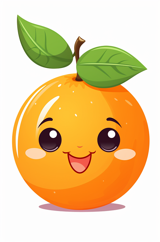 AI数字艺术拟人卡通橘子水果插画