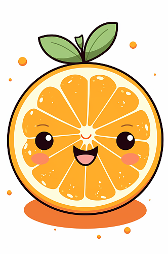 AI数字艺术拟人砂糖橘卡通橘子水果插画