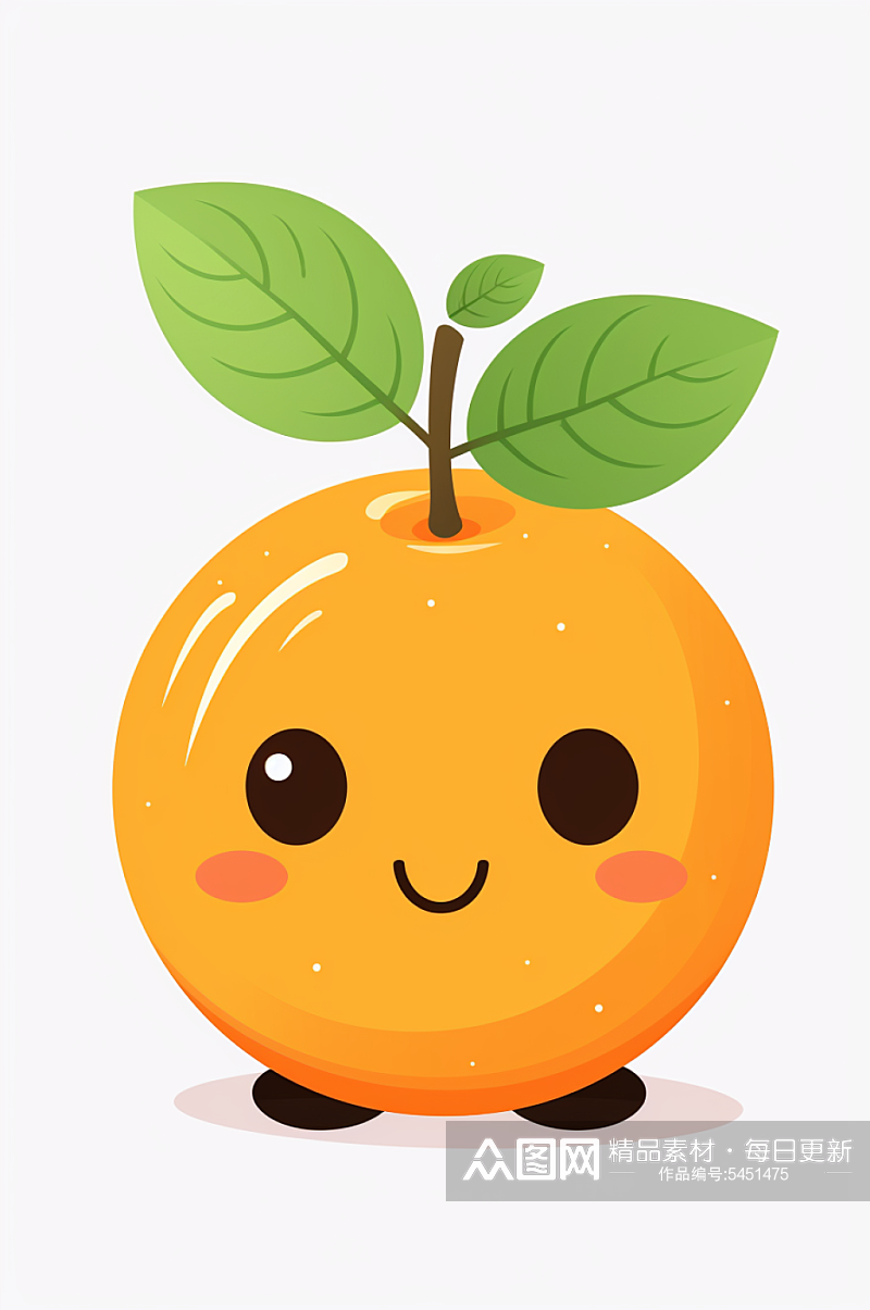AI数字艺术拟人卡通橘子水果插画素材