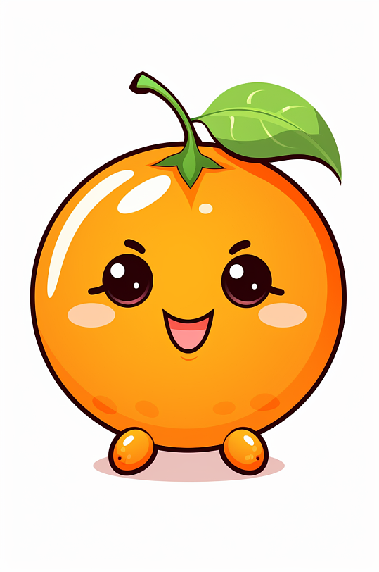 AI数字艺术拟人卡通砂糖橘橘子水果插画