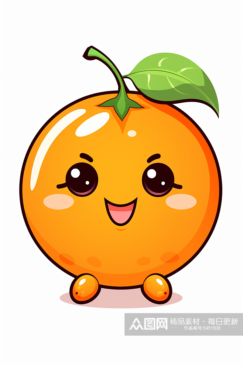 AI数字艺术拟人卡通砂糖橘橘子水果插画素材