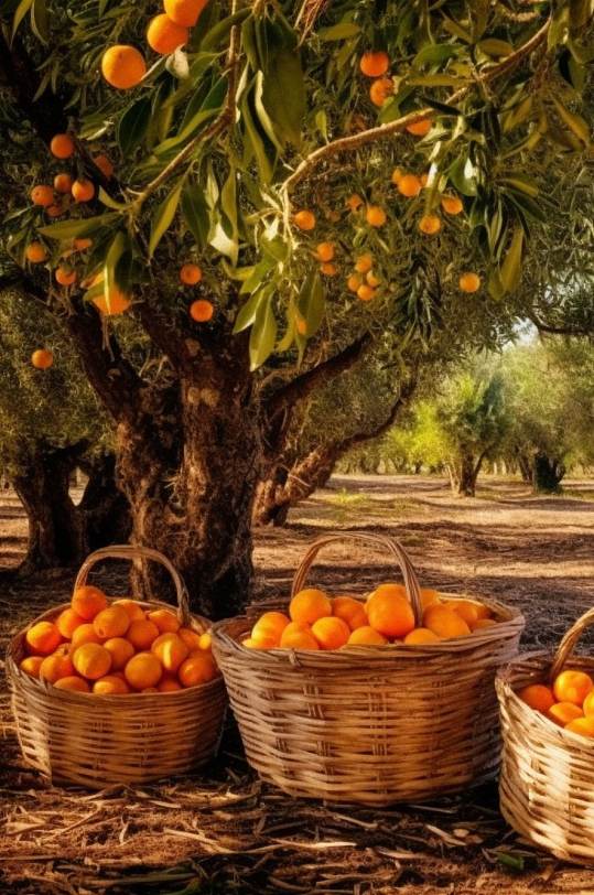 AI数字艺术砂糖橘橘子果树果园水果农产品摄影图