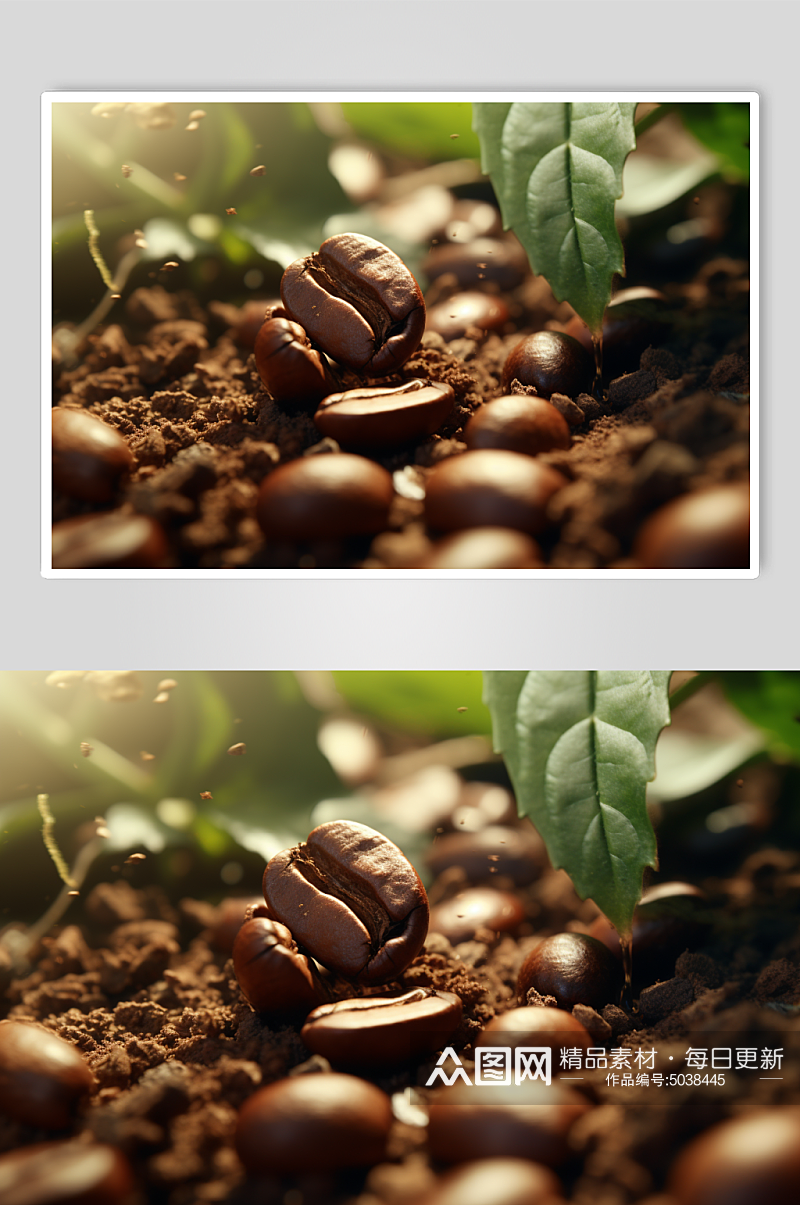 AI数字艺术咖啡豆摄影图片素材