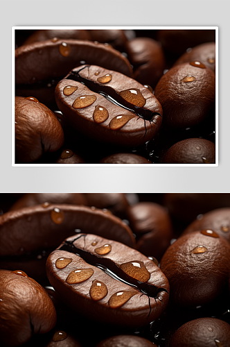 AI数字艺术咖啡豆摄影图片