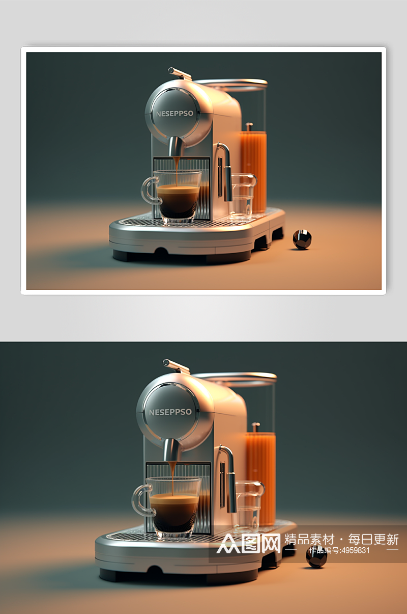AI数字艺术高清咖啡机家用电器摄影图片素材