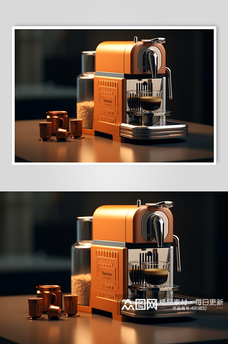 AI数字艺术高清咖啡机家用电器摄影图片素材