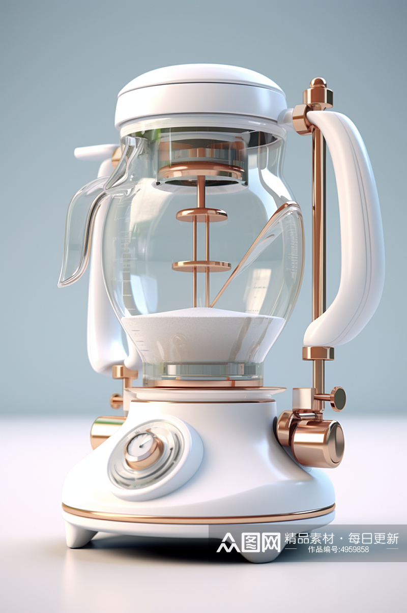 AI数字艺术清新咖啡机家用电器摄影图片素材