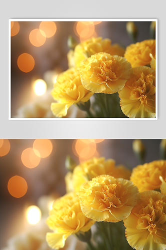 AI数字艺术高清黄色康乃馨花卉摄影图片