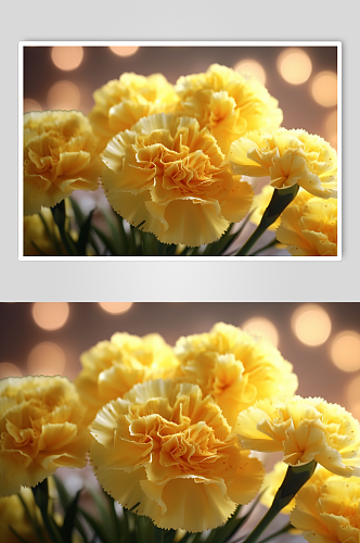 AI数字艺术高清黄色康乃馨花卉摄影图片