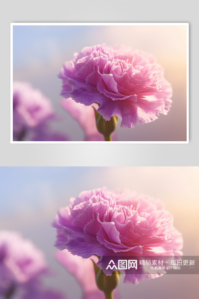 AI数字艺术唯美粉色康乃馨花卉摄影图片素材