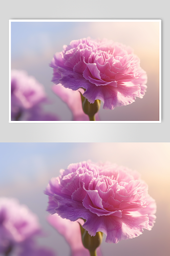 AI数字艺术唯美粉色康乃馨花卉摄影图片