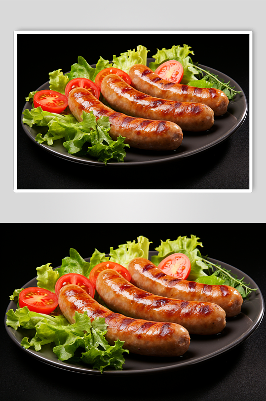 AI数字艺术烤肠烧烤美食摄影图