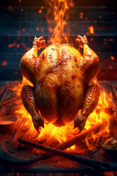 AI数字艺术美味烤鸡食物美食摄影图片