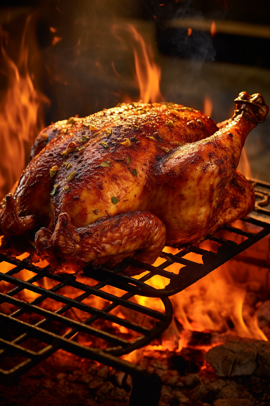 AI数字艺术简洁烤鸡食物美食摄影图片-众图网