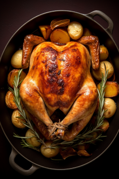 AI数字艺术简洁烤鸡食物美食摄影图片