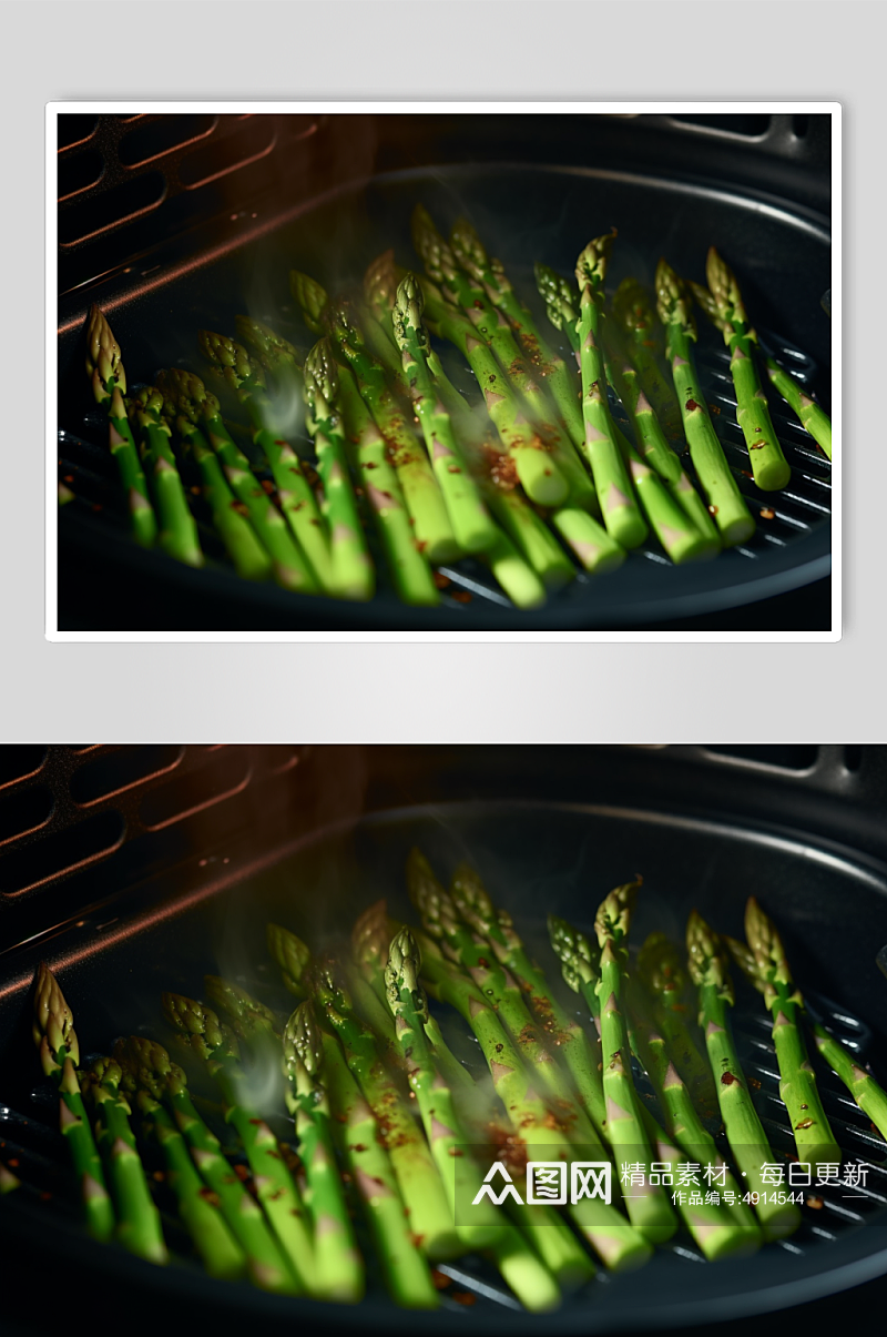 AI数字艺术高清烤芦笋烧烤美食摄影图片素材